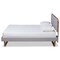Baxton Studio Sofia Light Grey Upholstered and Walnut Wood Queen Size Platform Bed 167-9417-9441 - alternate 8